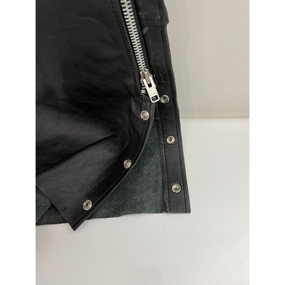 First Manufacturing Co Rally Riding Chaps FMC Black leather Biker Adj waist 2X - Picture 9 of 12